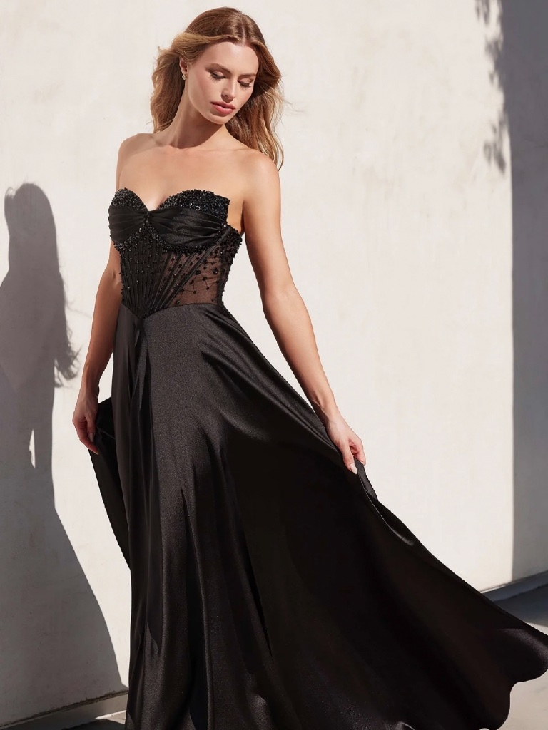 Strapless Long A-Line Prom Dress: Ladivine Cd297